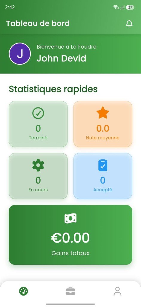 La Foudre app - electrician dashboard