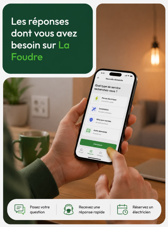 La Foudre service booking and support on a smartphone